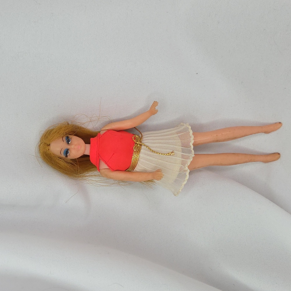 Vintage Dawn Topper Doll Original Outfit Eyelashes Redhead